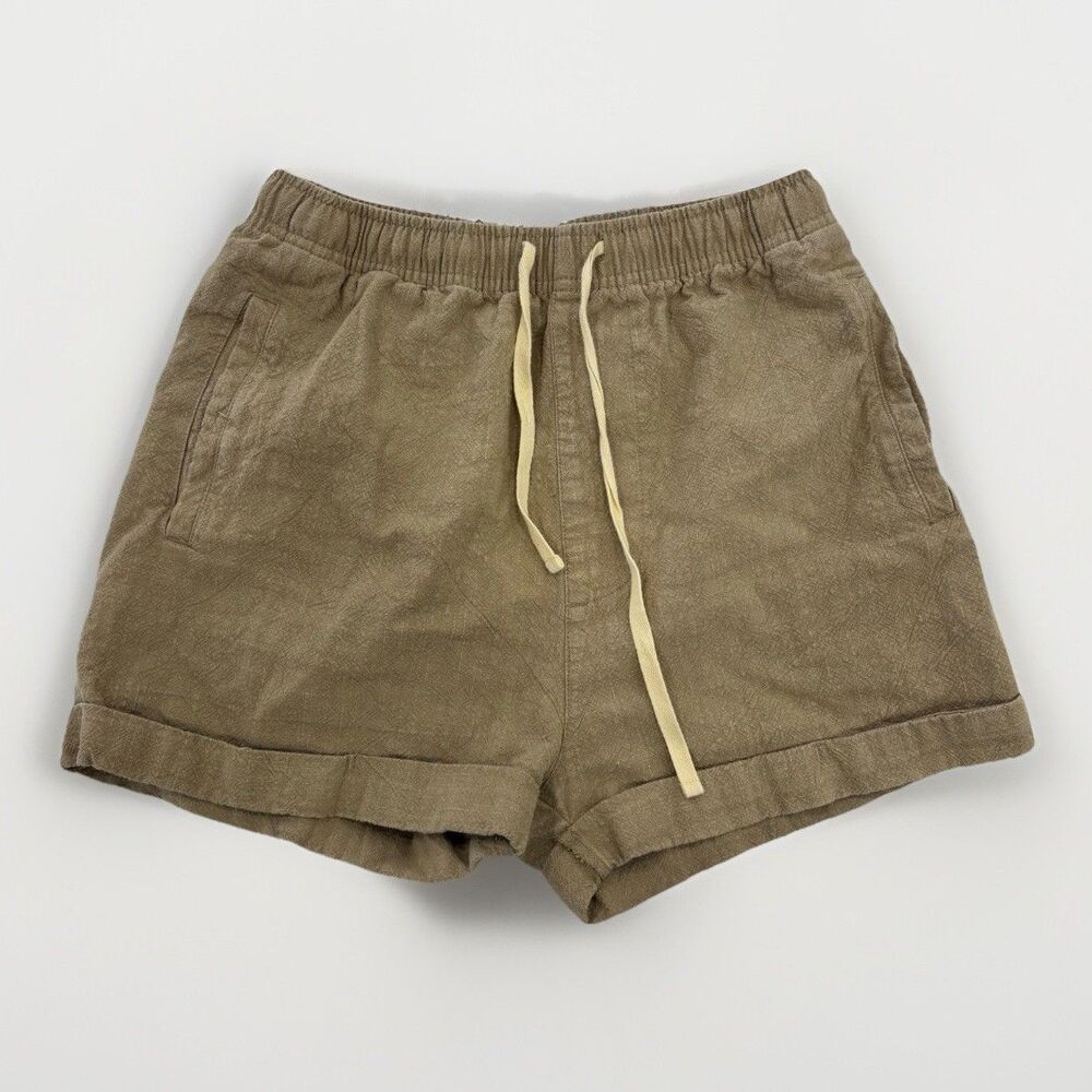 Rusty Linen Shorts Womens Size XS Beach Minimalist Khaki Tan Neutral Summer
